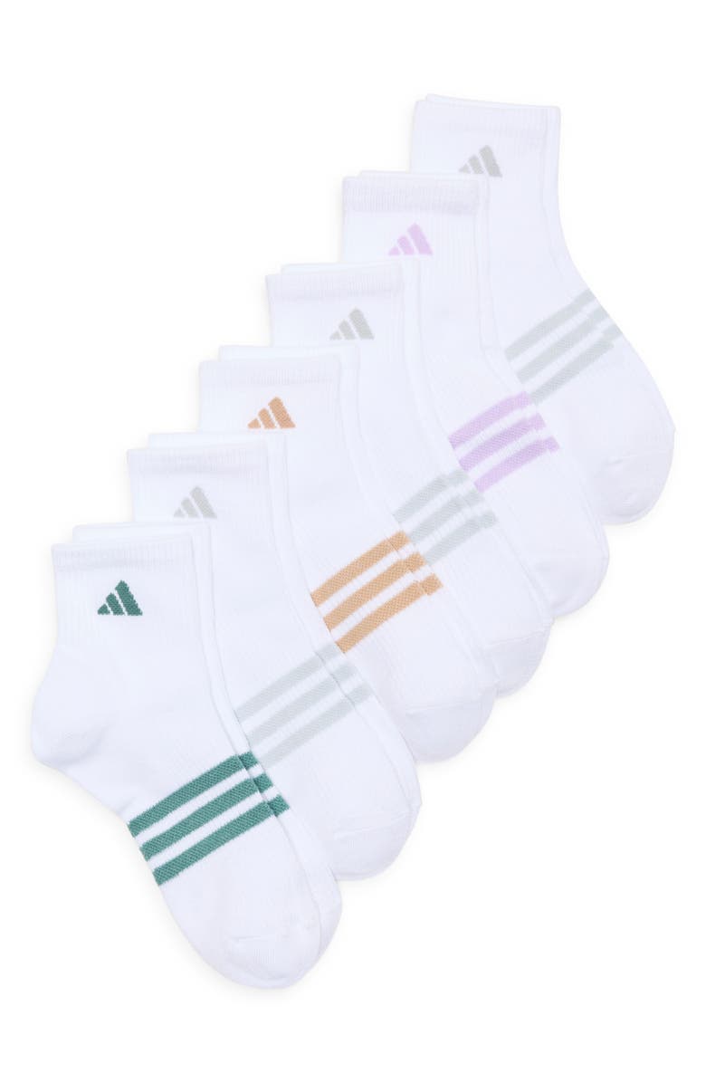 adidas Superlite 3.0 6-Pack Ankle Socks, Main, color, White/ Sandstone/ Teal
