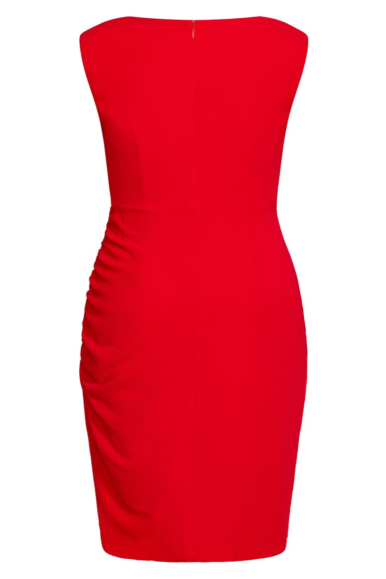 Side Ruched Sheath Dress, Alternate, color, LOVE RED
