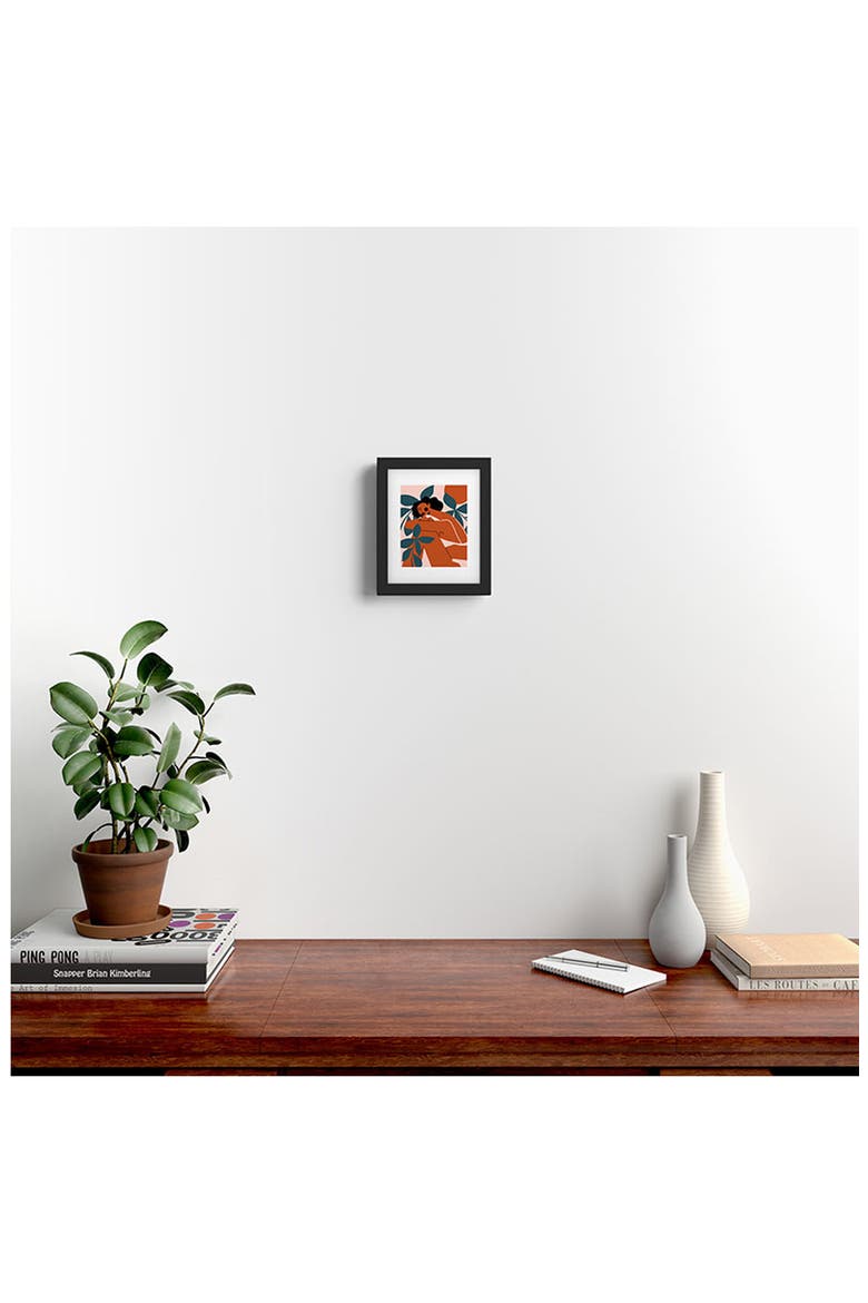 Pink Bikini Dark Framed Art Print, Alternate, color, BLACK FRAME