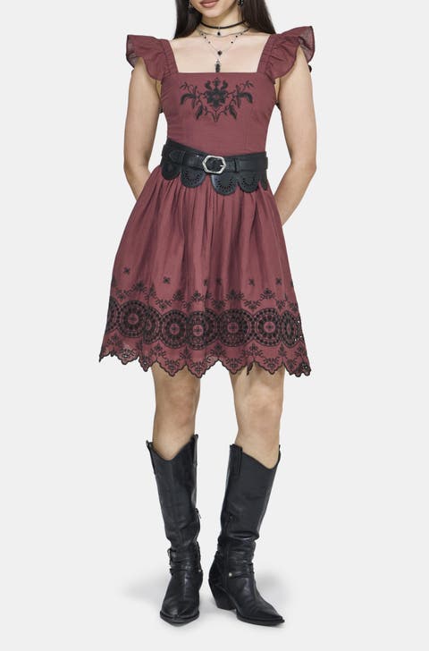 Noirette Broderie Mini Dress