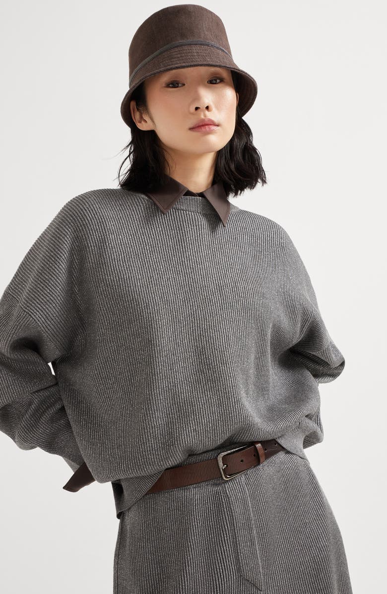 Brunello Cucinelli Vanisé sweater, Alternate, color, Silver