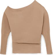 Reiss Lorna Off the Shoulder Rib Sweater