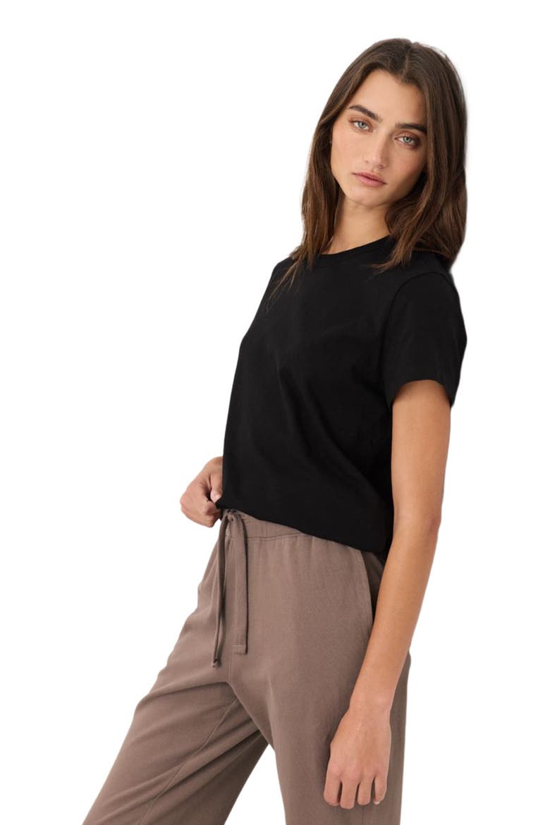 Organic Cotton Soft-Slub Essential Crewneck Tee, Alternate, color, Black