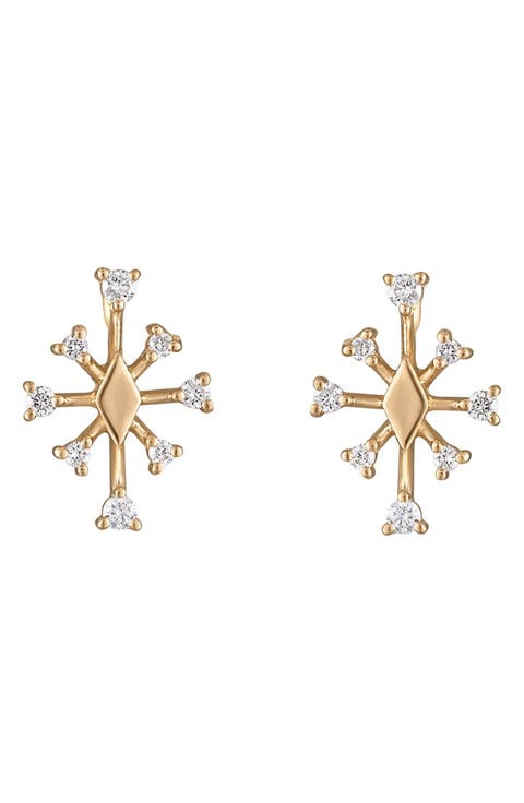 Medium Sparkle Diamond Stud Earrings
