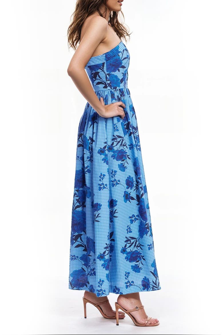Strapless Maxi Dress, Alternate, color, BLUE MULTI
