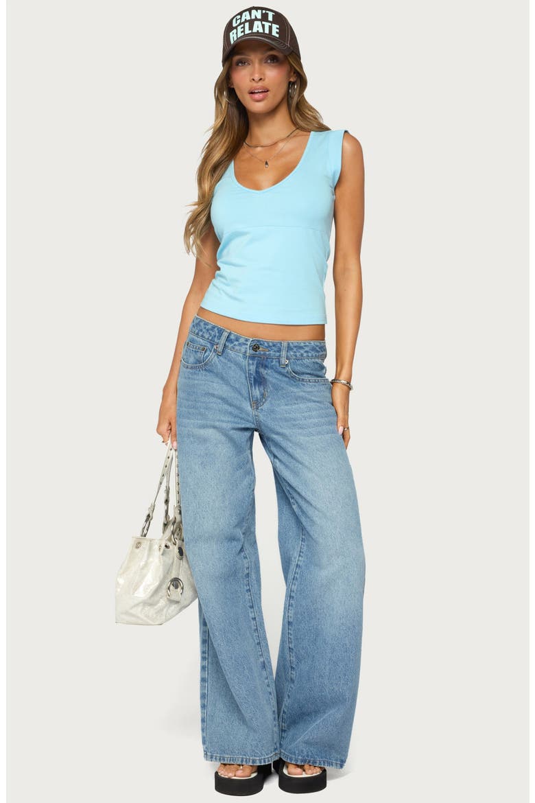Eloya V-Neck Top, Alternate, color, AQUA
