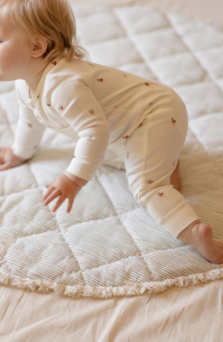 Pehr Print Long Sleeve Organic Cotton Henley Romper, Alternate, color, 