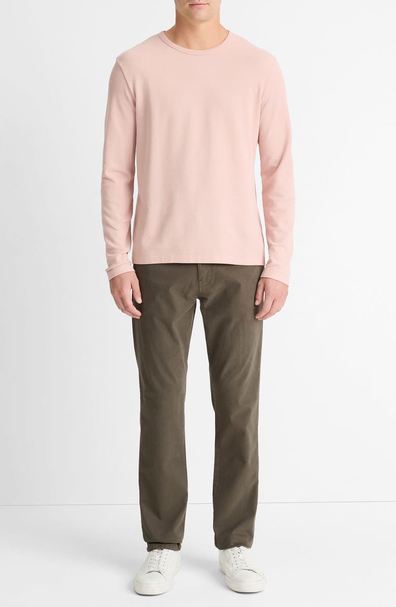 Vince Pima Cotton Piqué Long Sleeve T-Shirt, Alternate, color, Pink Haze