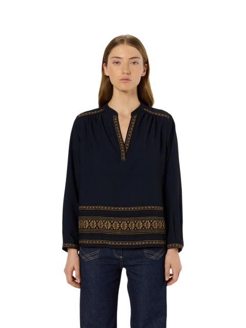 Aurelie Embroidered Pattern Blouse