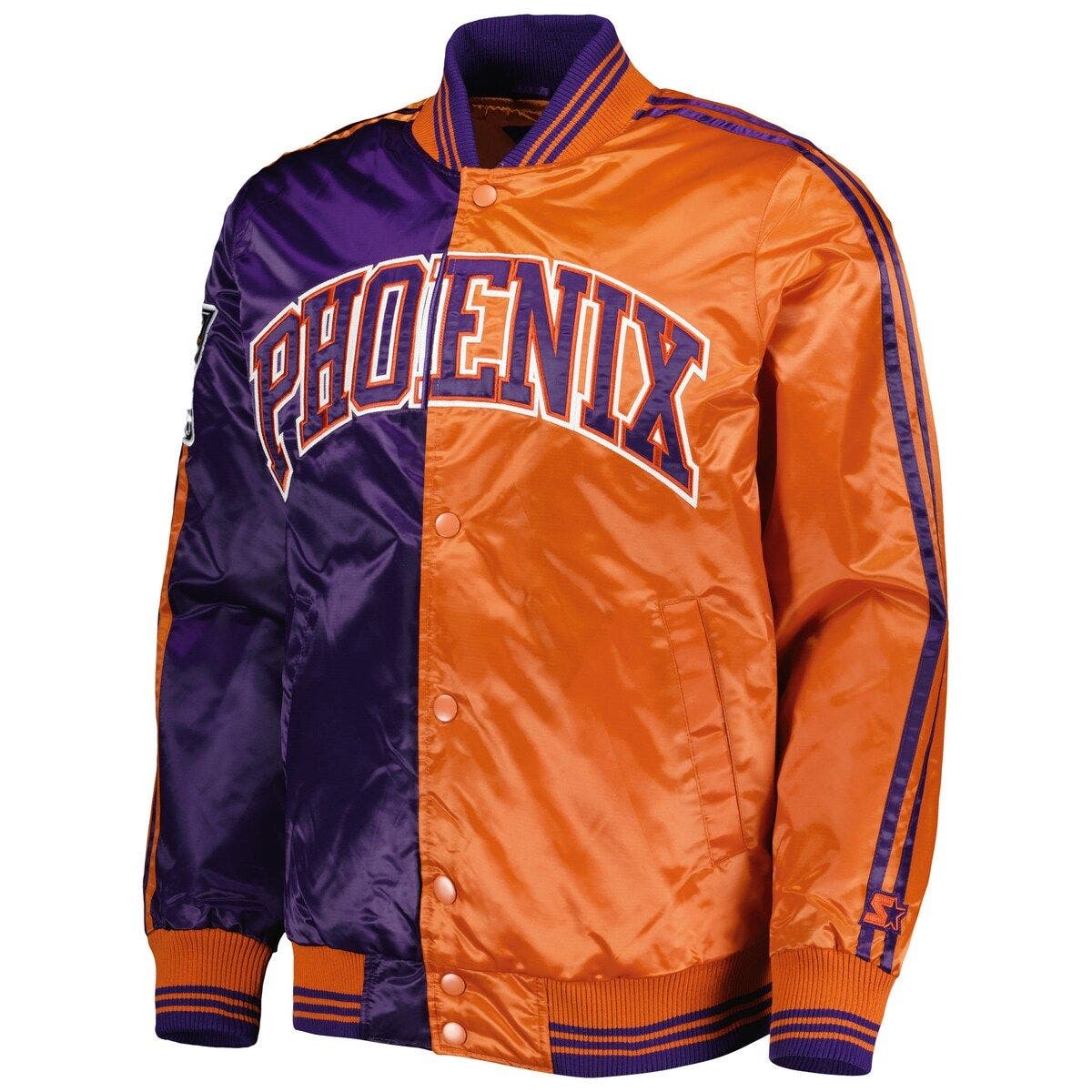 Men's Starter Purple/Orange Phoenix Suns Fast Break Satin Full-Snap Jacket - image 2