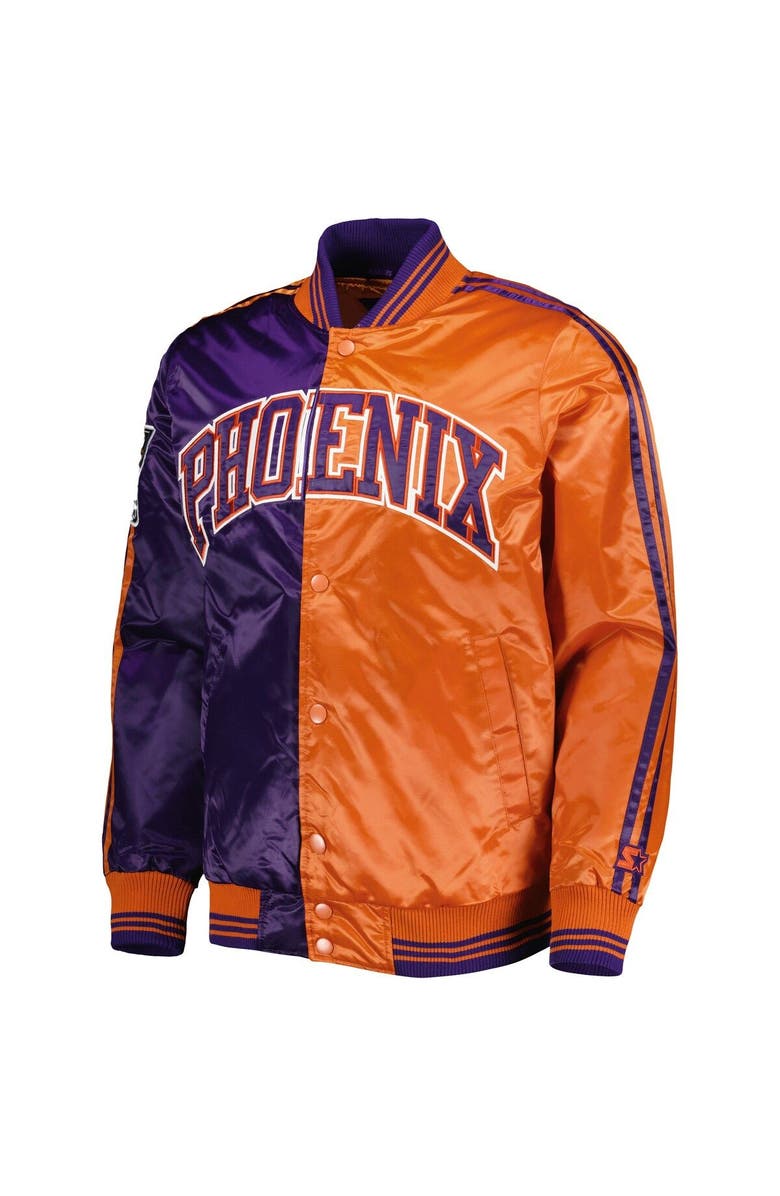 STARTER Men's Starter Purple/Orange Phoenix Suns Fast Break Satin Full-Snap Jacket, Alternate, color, Purple