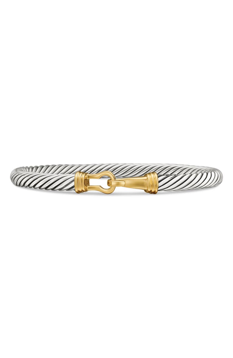 David Yurman Buckle Classic Cable Bracelet in Sterling Silver with 14K Yellow Gold, 5mm, Main, color, Two Tone