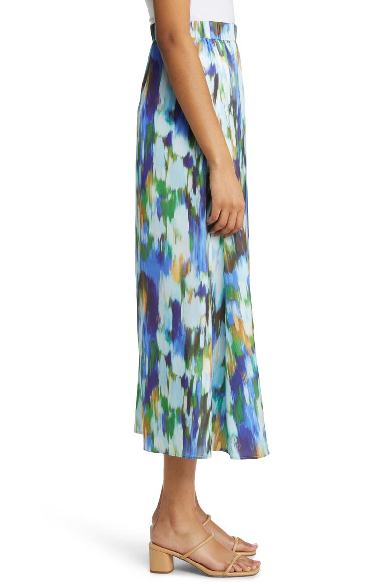 Misook Watercolor Crêpe de Chine Maxi Skirt, Alternate, color, 