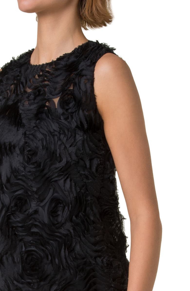 Akris punto Carnation Tulle Drop Waist Dress, Alternate, color, Black