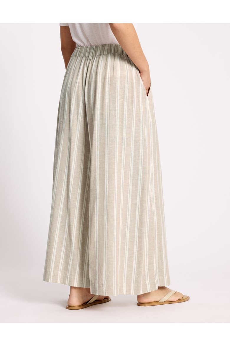 Linen Stripe Culotte, Alternate, color, Cream