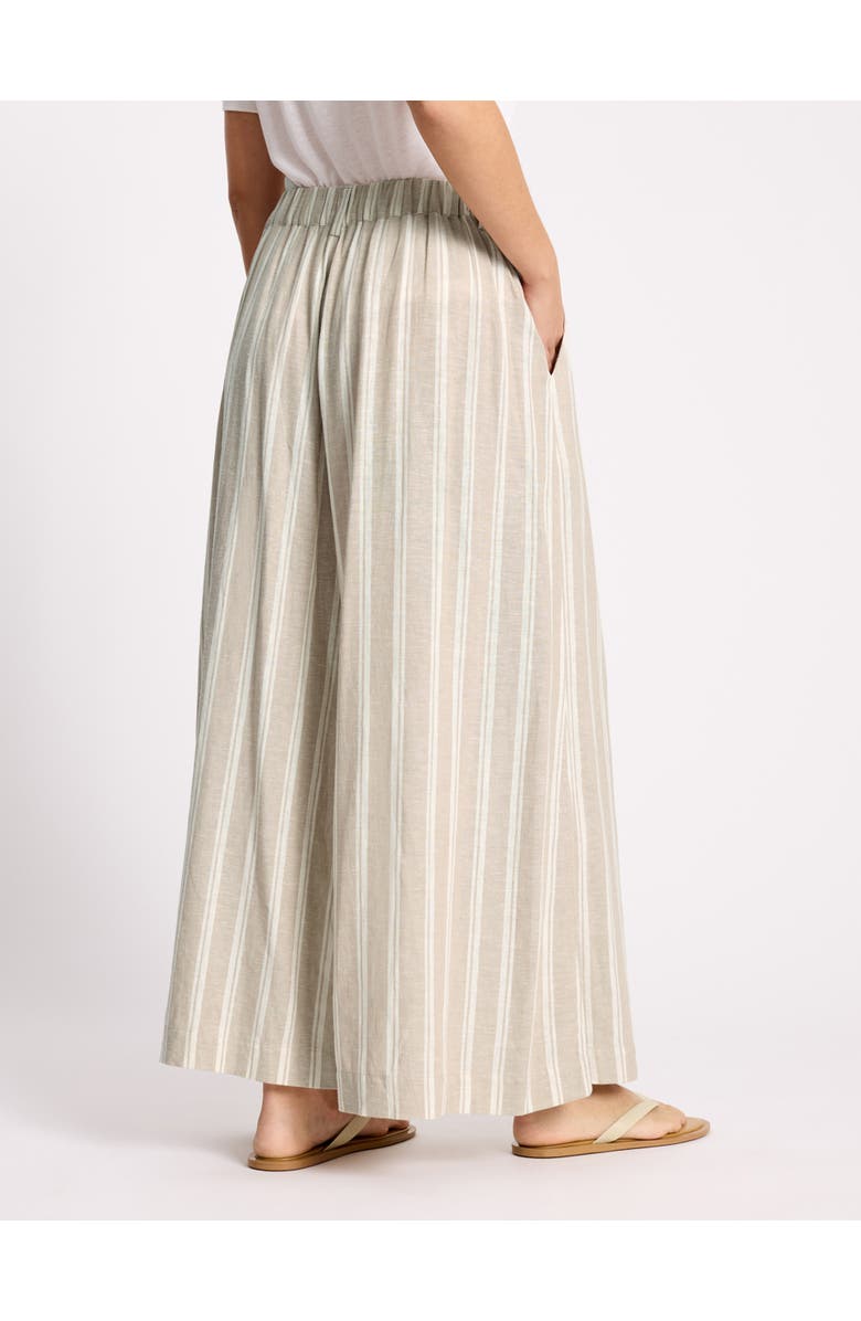 Albaray Linen Stripe Culotte, Alternate, color, Cream