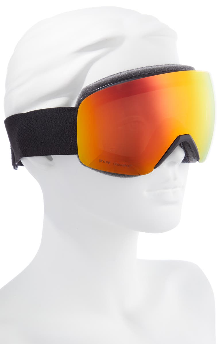 Smith Skyline 215mm ChromaPop Snow Goggles, Alternate, color, Black Chromapop Red