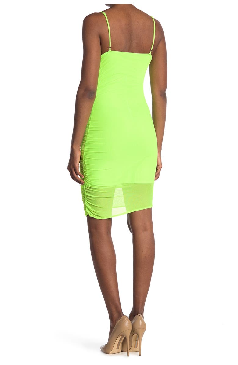 bebe Power Mesh Dress, Alternate, color, Lime
