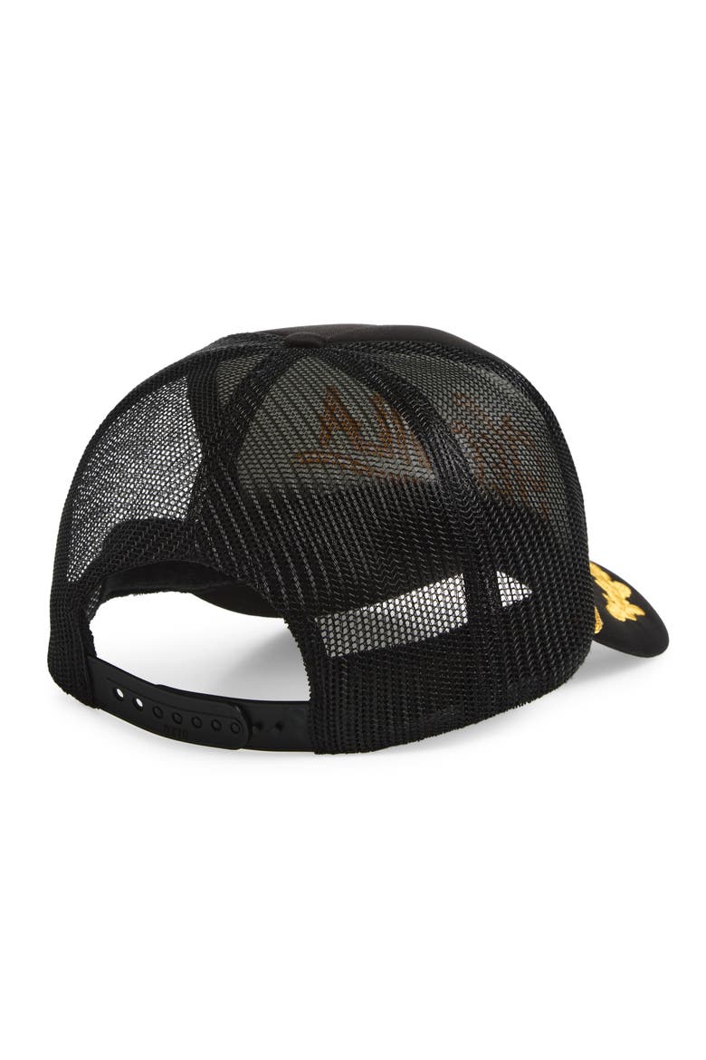 Tequila Snapback Trucker Hat, Alternate, color, CAPTAIN BLACK/ GOLD