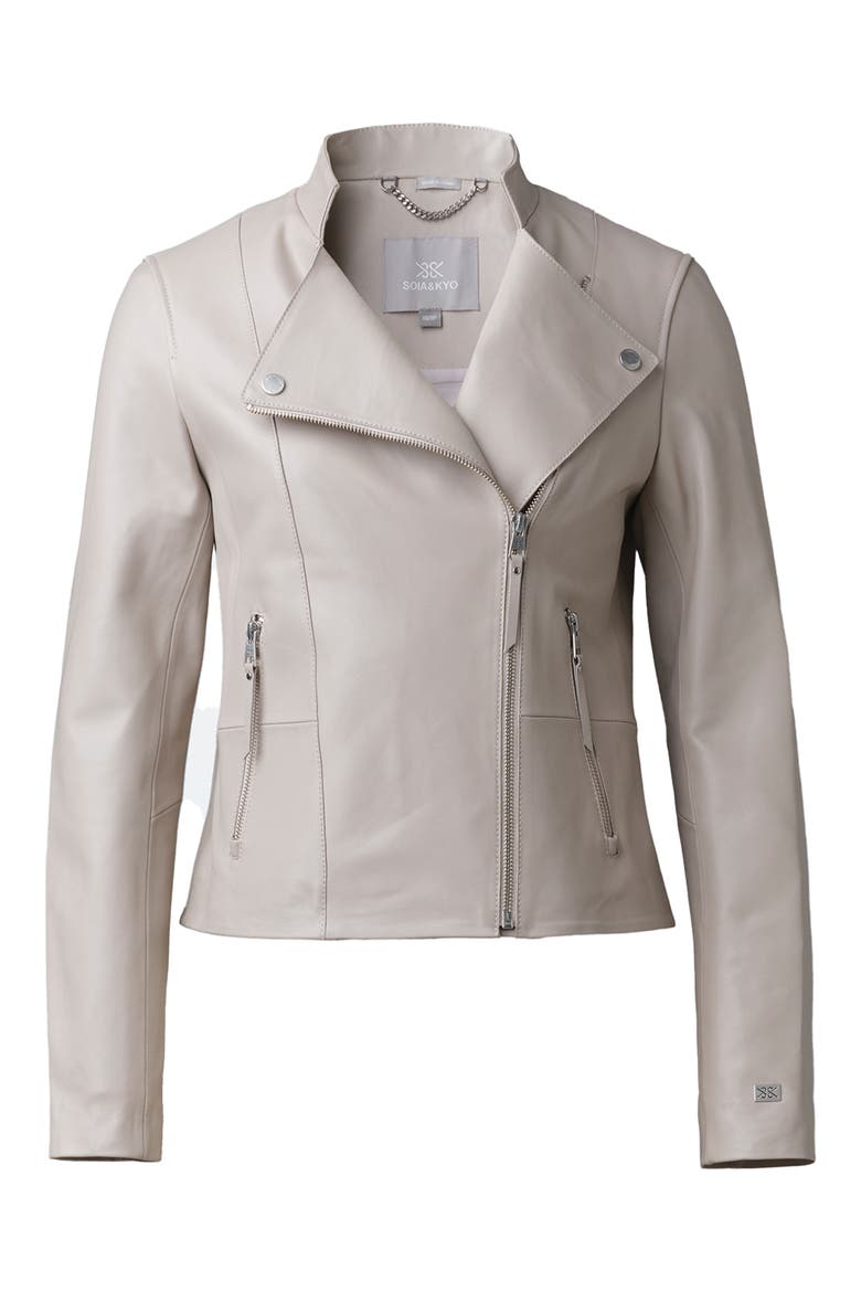 Saskia Leather Jacket, Main, color, HUSH
