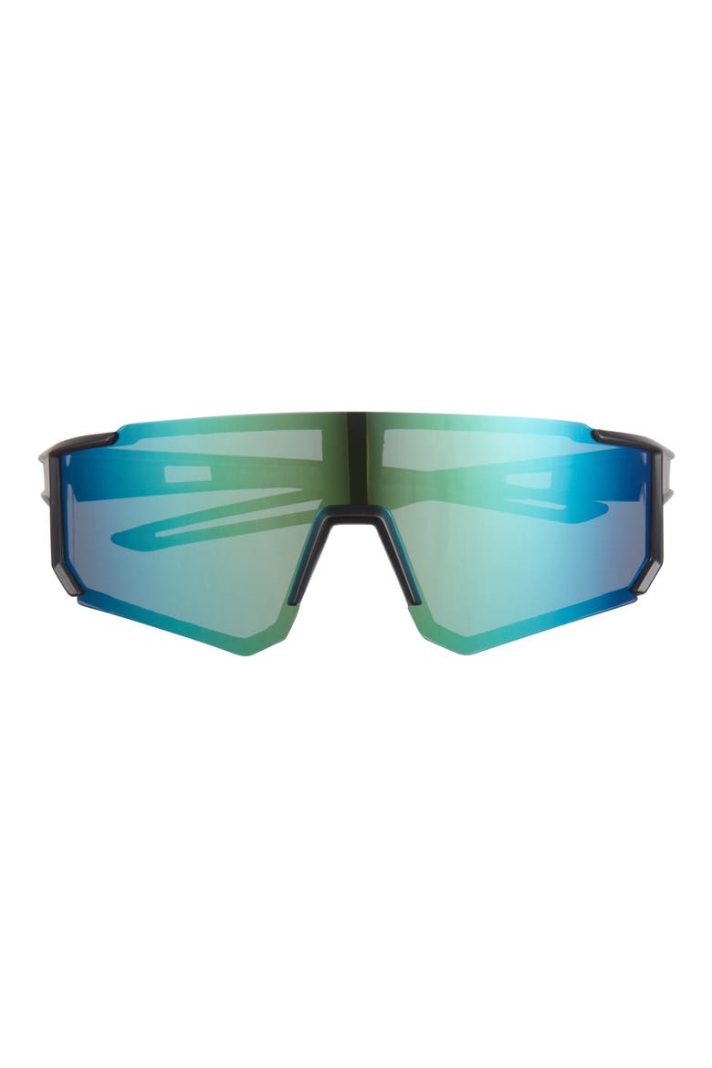 135mm Semi Rimless Polarized Sunglasses, Main, color, BLACK/RAINBOW