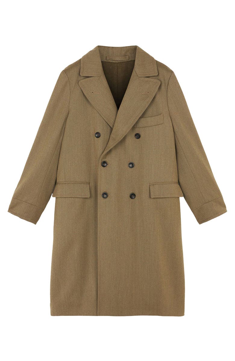 Fortela Serwilliam Wool Double-Breasted Coat, Main, color, Green