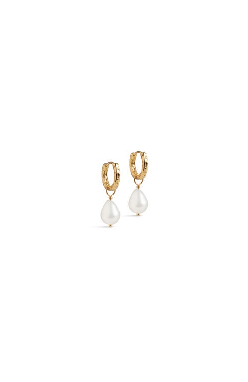 Enamel Copenhagen Significant Pearl Hoops In Gold