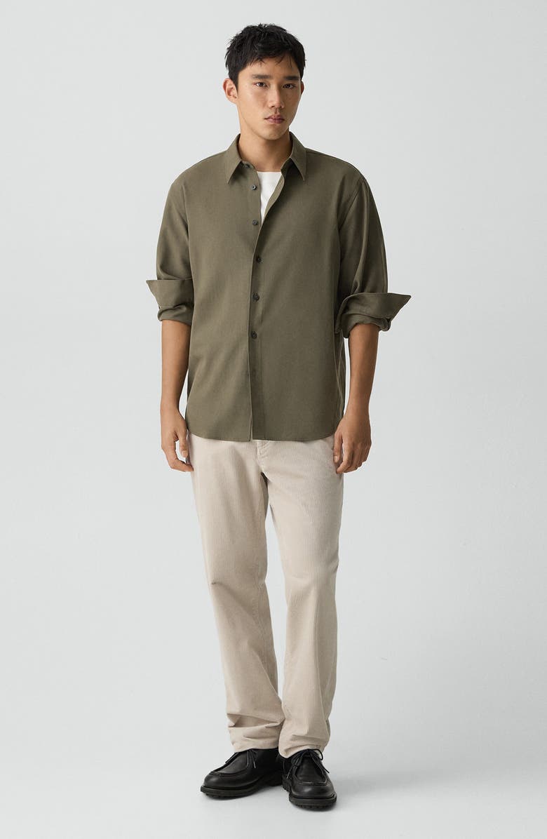 Theory Leaf Relaxed Button-Up Shirt, Alternate, color, Tarmac