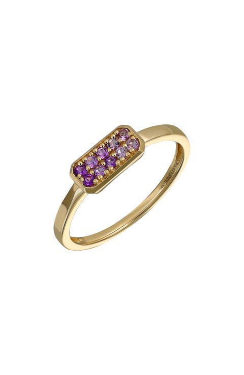 14K Gold Pavé Amethyst Ring (Nordstrom Exclusive)