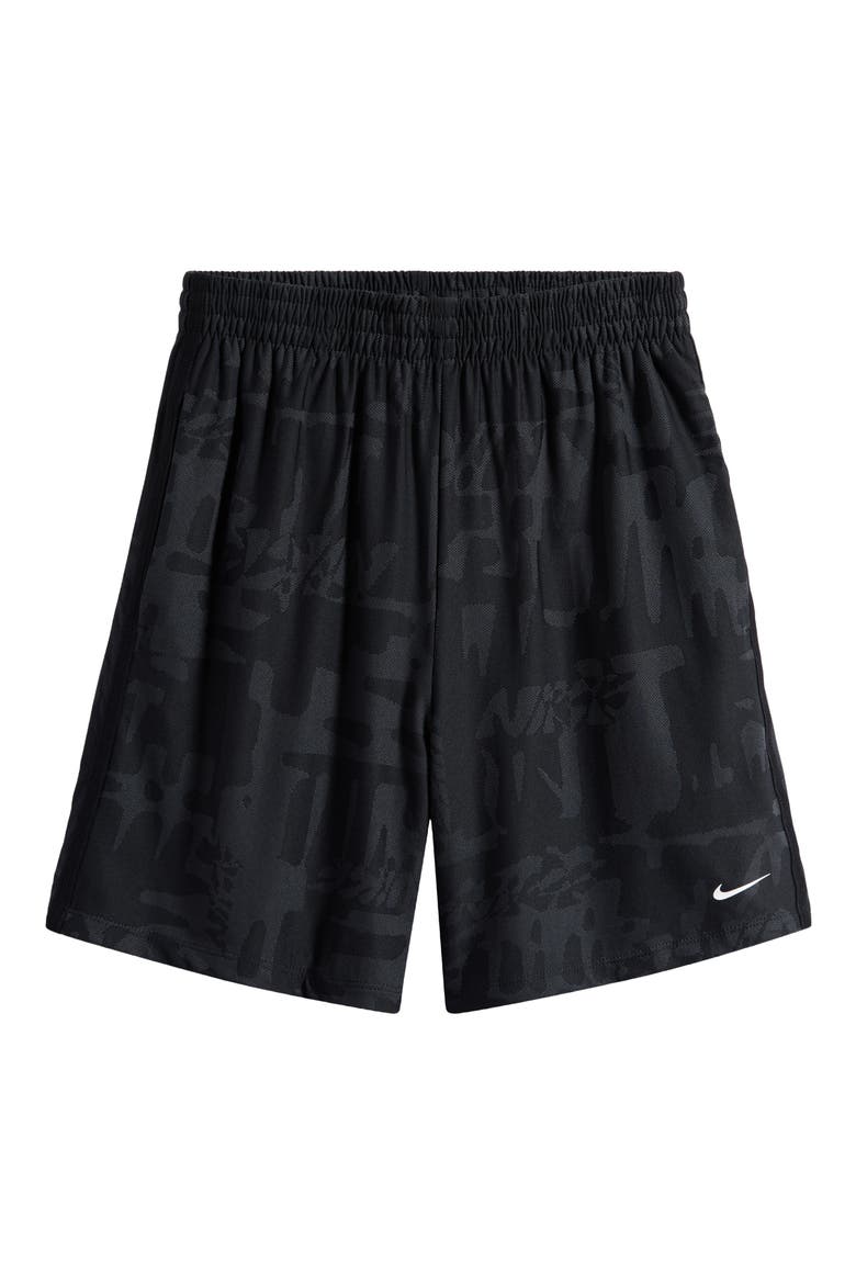 Kids' Print Dri-FIT Shorts, Main, color, BLACK/ BLACK/ WHITE