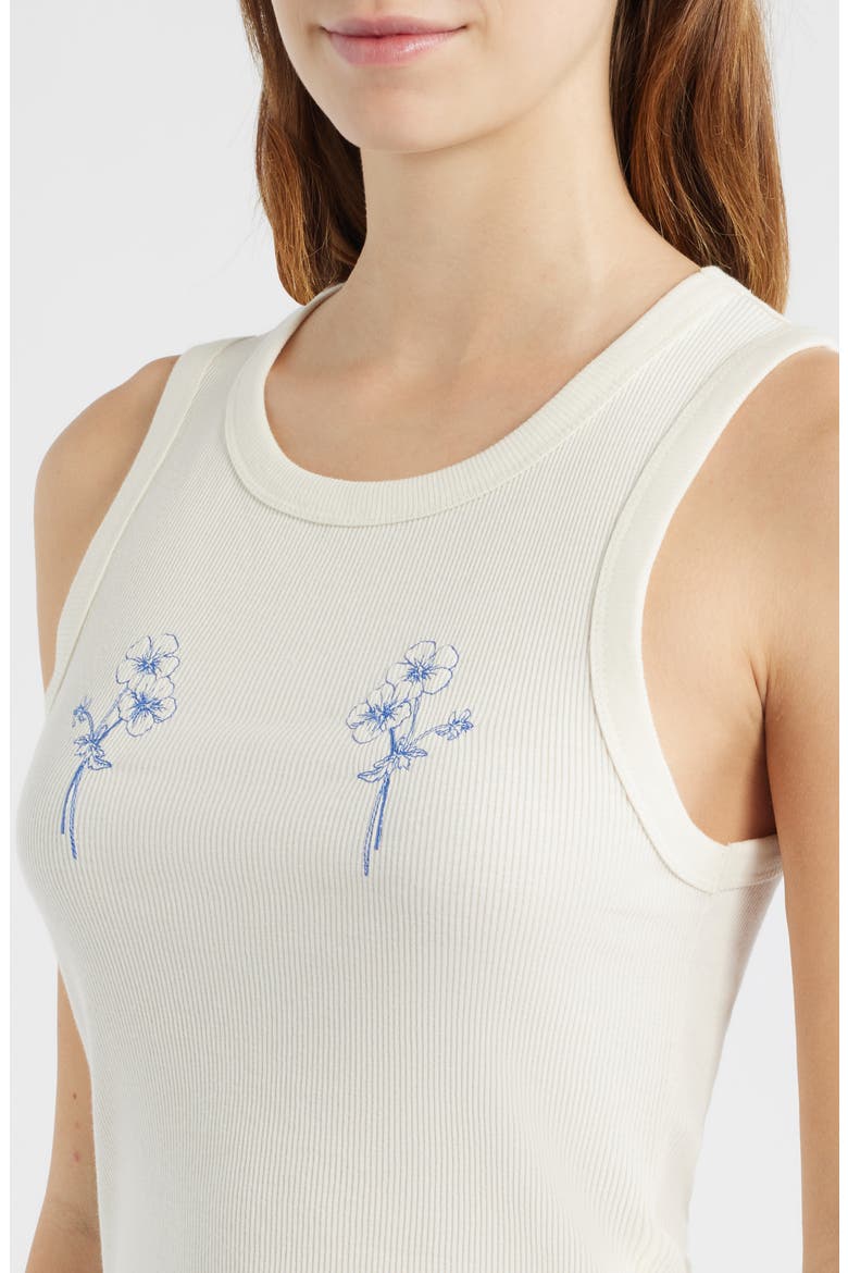 Flower Duo Cotton Graphic Tank, Alternate, color, MARSHMALLOW