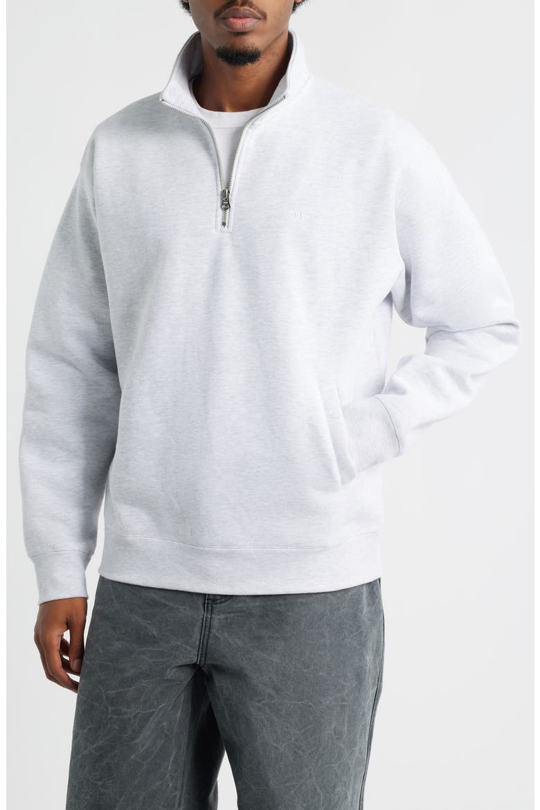 Established Works Quarter-Zip Fleece Pullover, Main, color, ASH GREY
