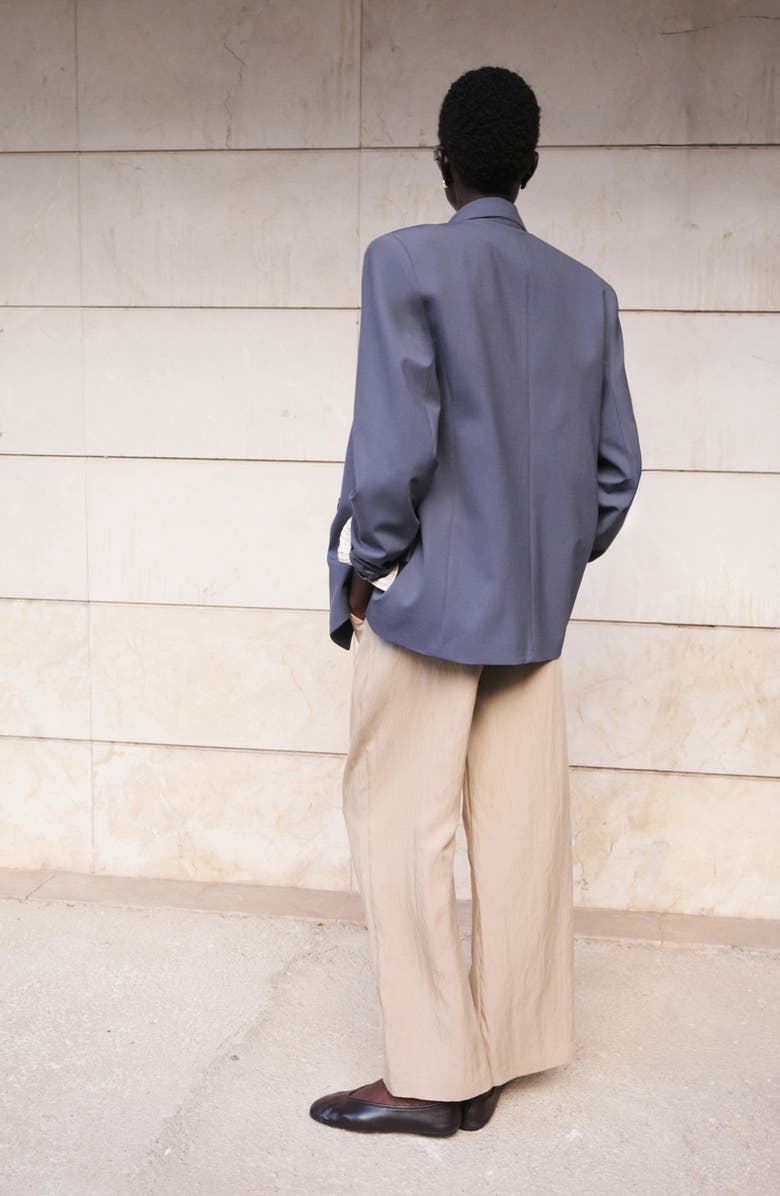 MANGO Pleat Front Wide Leg Pants, Alternate, color, 