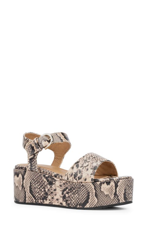 Dinah Water Repellent Ankle Strap Platform Wedge Sandal (Women)