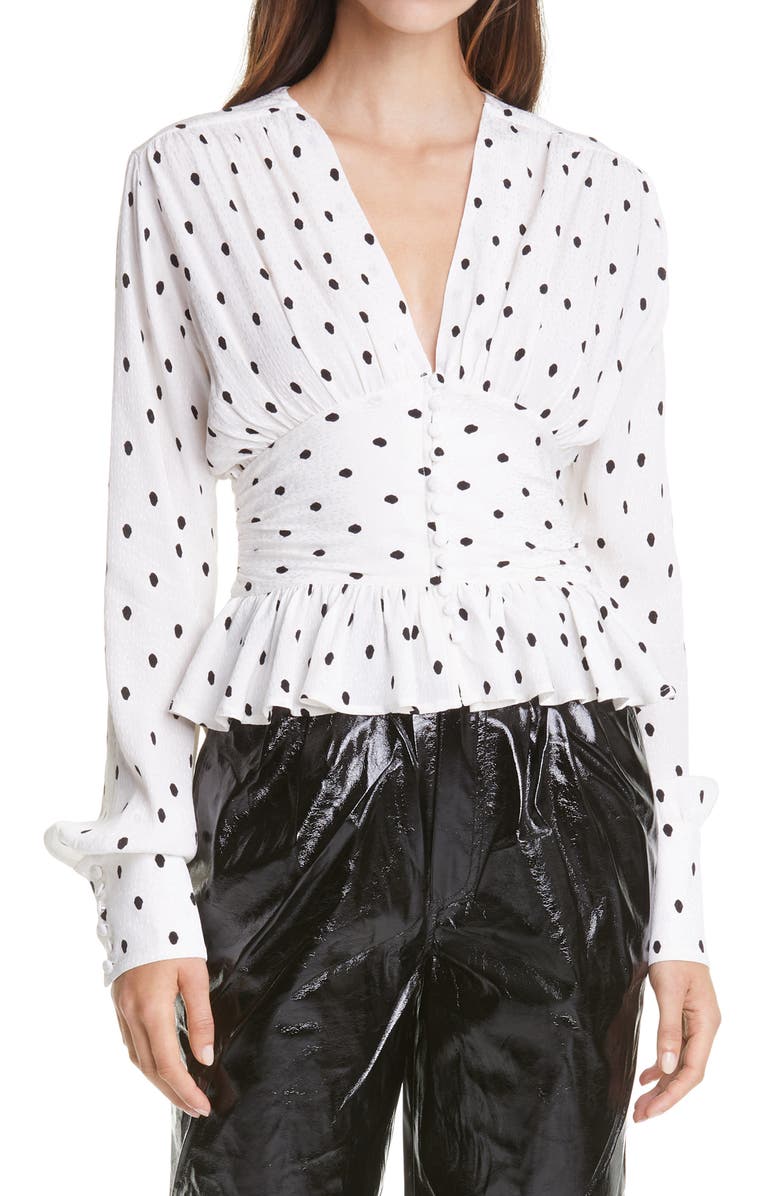 ROTATE Tracy Polka Dot Top, Main, color,