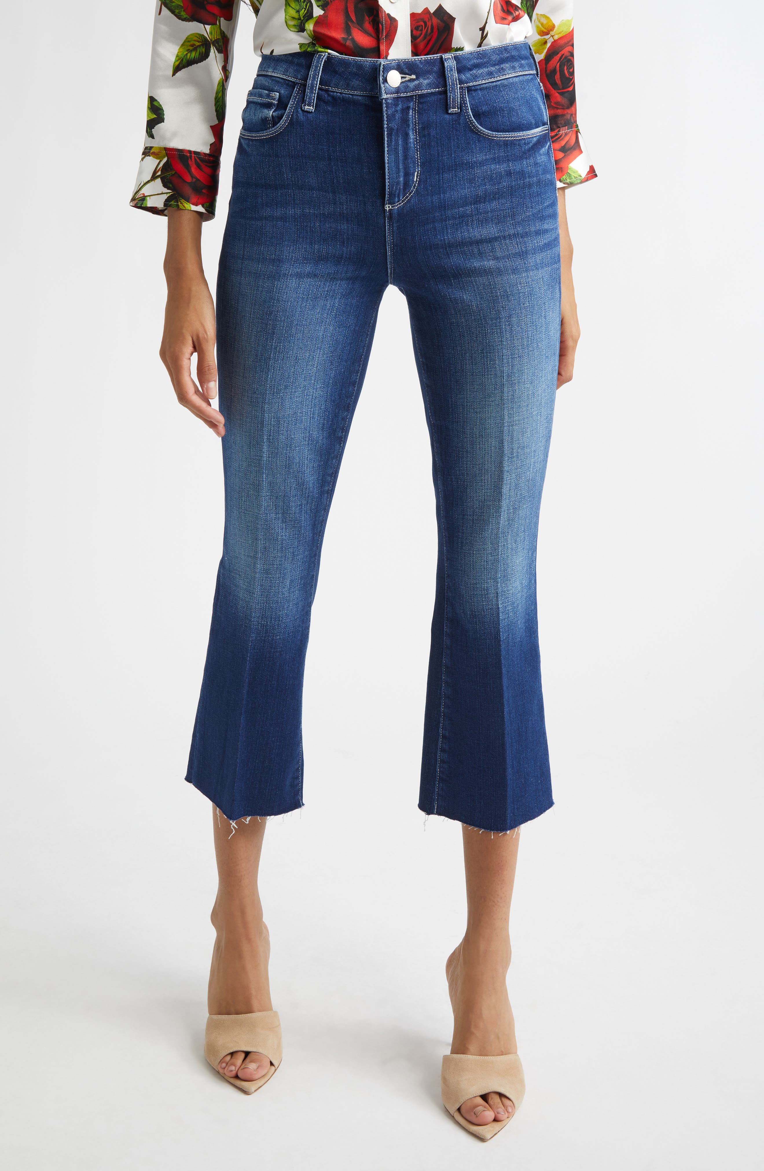 Kendra High Waist Crop Flare Jeans - image 3