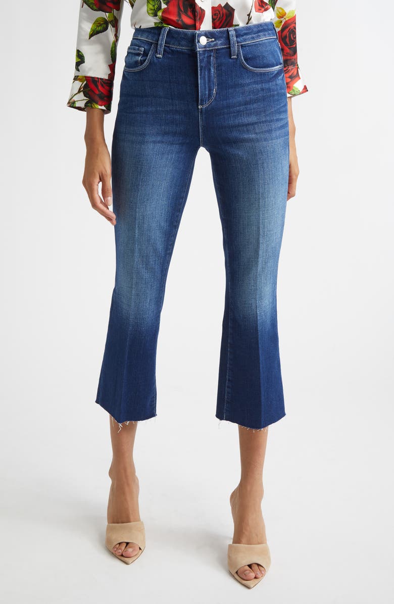 L'AGENCE Kendra High Waist Crop Flare Jeans, Main, color, Delany