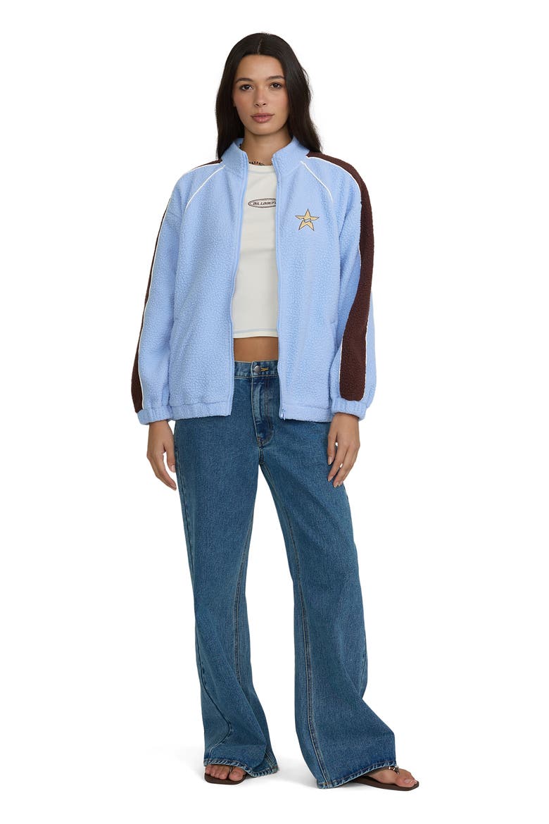 Sporty Full Zip Fleece Jacket, Alternate, color, CORNFLOWER