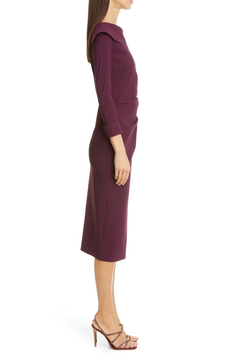Chiara Boni La Petite Robe Tessana Asymmetrical Collar Sheath Dress, Alternate, color,