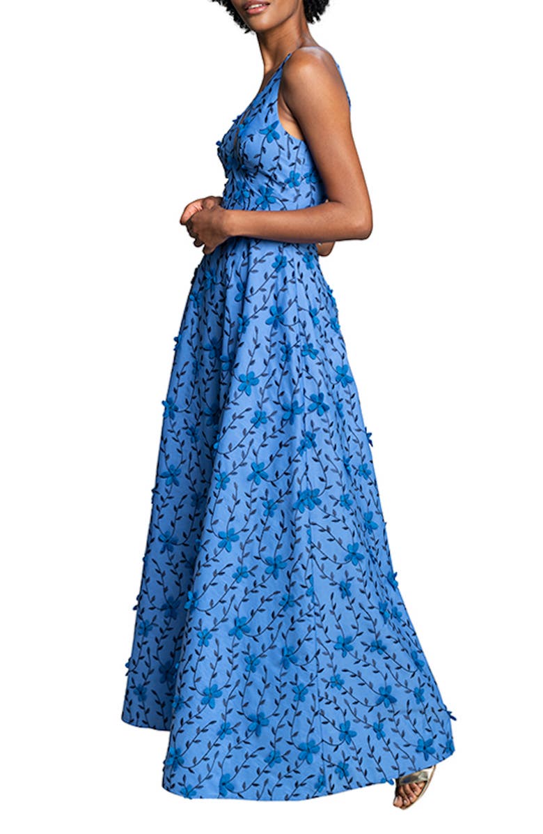 Dress the Population Juniper Floral Crepe Gown, Alternate, color, 