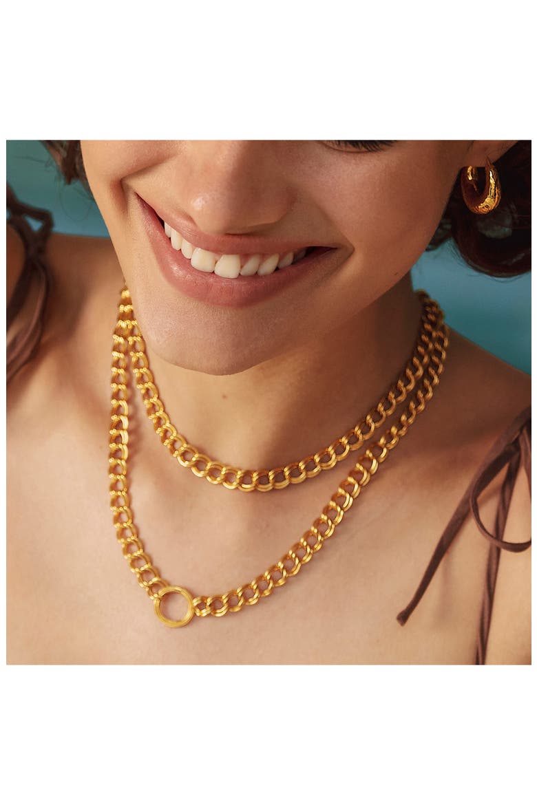 Groove Curb Chain Necklace, Alternate, color, 18CT GOLD VERMEIL
