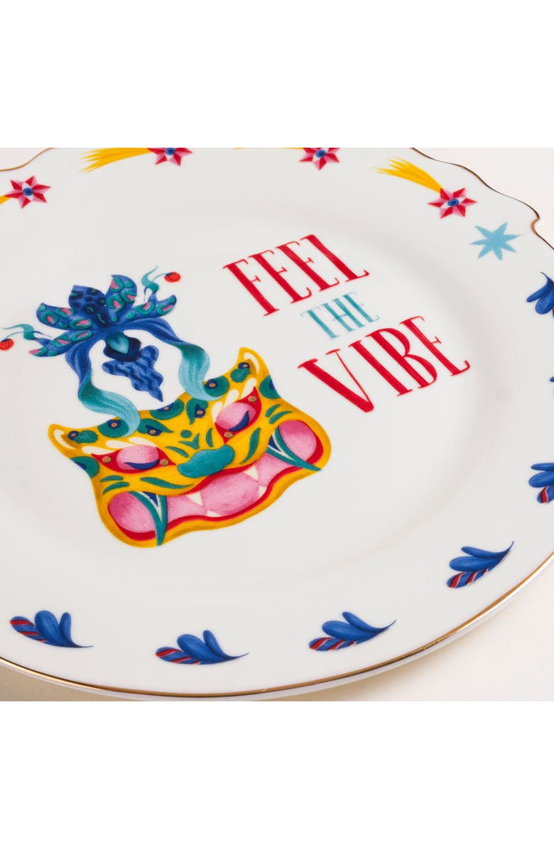 Zsa Zsa Zsu Luohu Porcelain Dessert Plate Vibe 8" Set of 3, Alternate, color, 