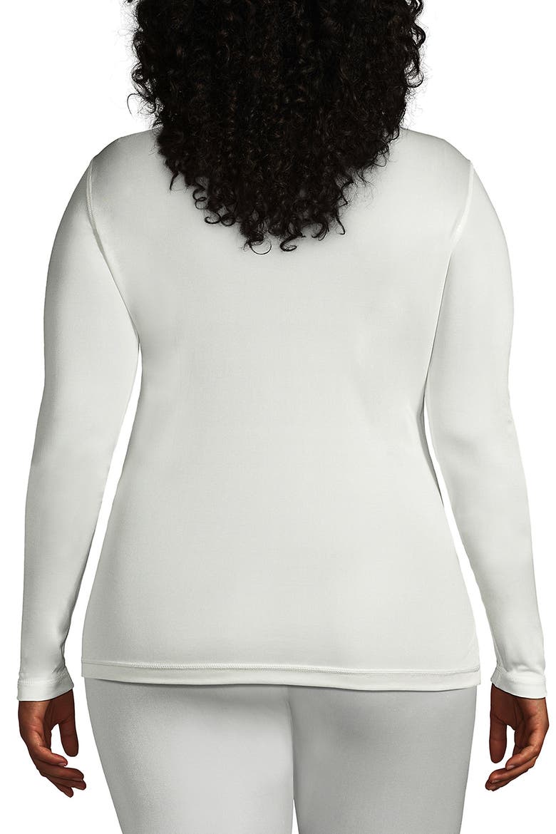 Silk Interlock Long Sleeve Crewneck Long Underwear Top, Alternate, color, Ivory