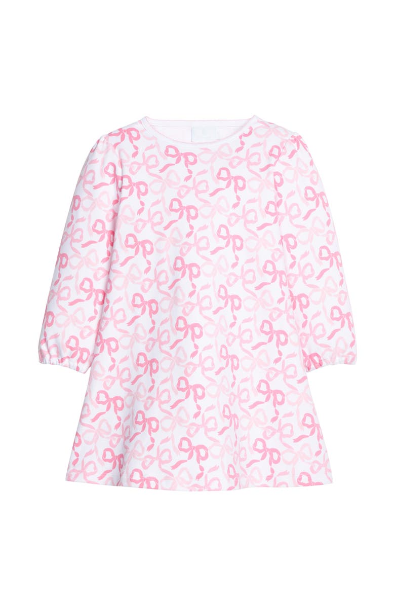Little English Kids' Long Sleeve Printed T-Shirt Dress, Main, color, Bows & Ribbons