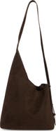 BCBG Asymmetric Faux Suede Hobo Bag