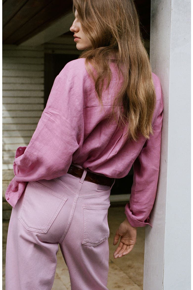 Pocket Linen Shirt, Alternate, color, PINK