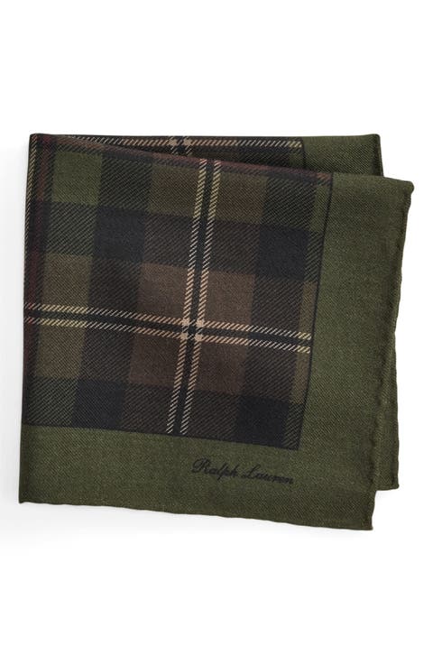 Plaid Cashmere & Silk Pocket Square