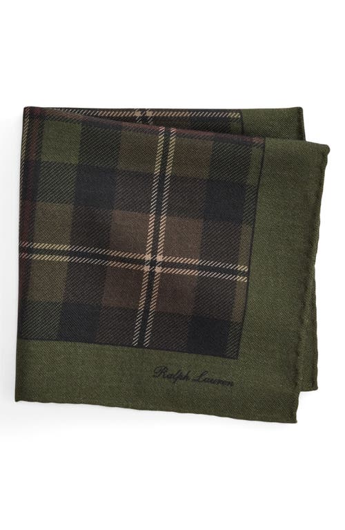 Ralph Lauren Purple Label Plaid Cashmere & Silk Pocket Square In Multi
