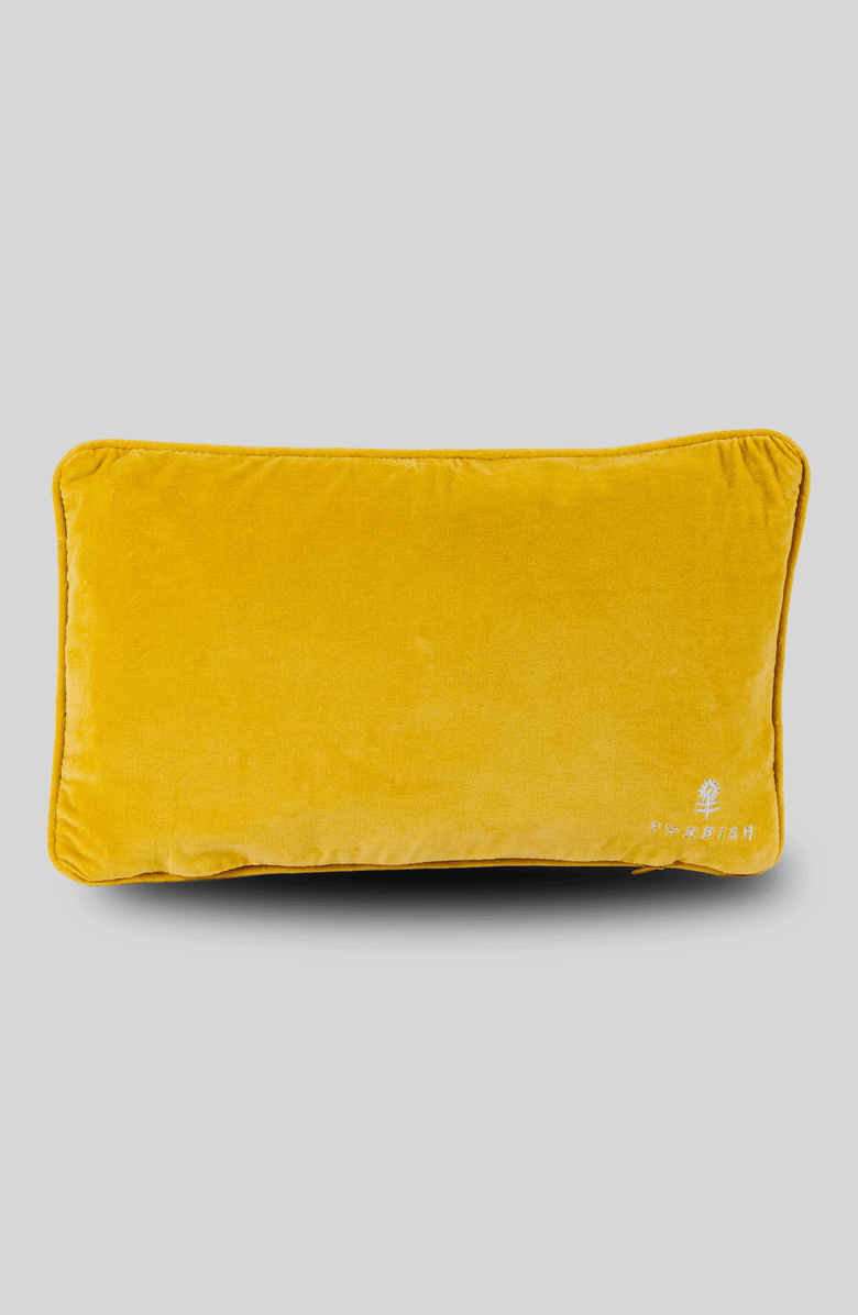 Furbish Virgo Needlepoint Pillow, Alternate, color, Yellow