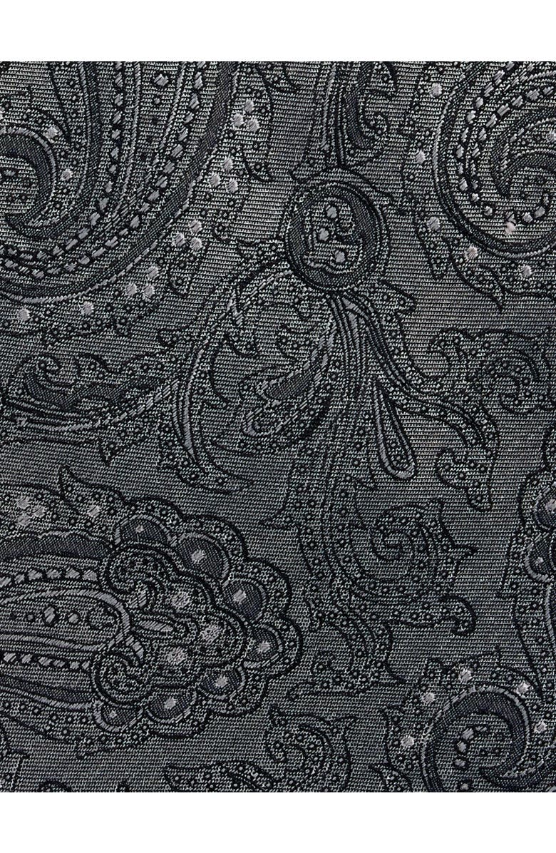 Oak Hill Premium by DXL Big & Tall Tonal Paisley Silk Tie, Alternate, color, Grey